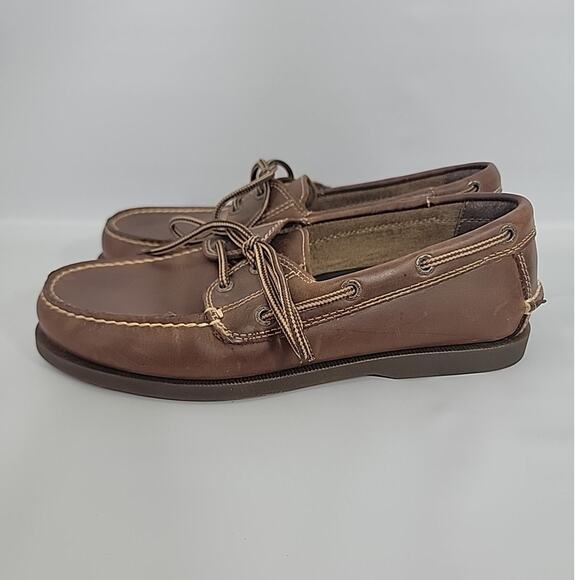Dockers Mens 8.5 Genuine Leather Casual Classic Rubber Sole Boat Shoe EUC - Picture 1 of 7